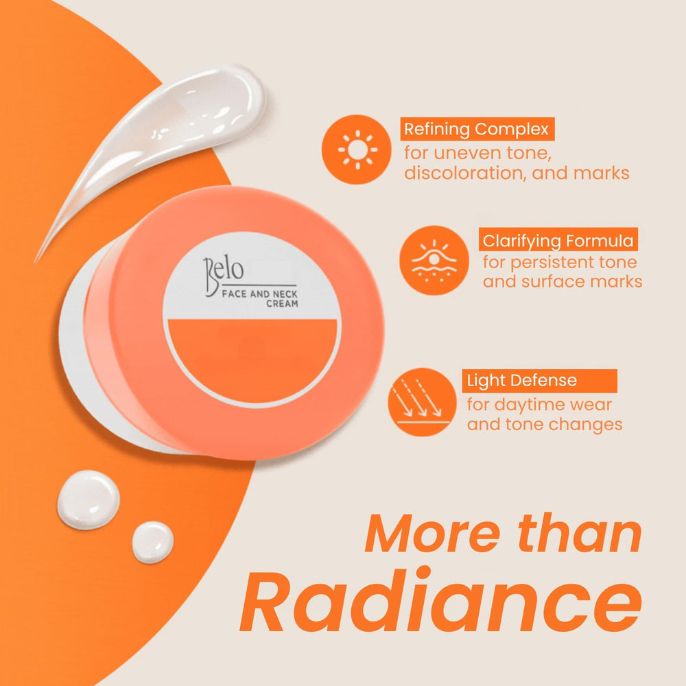 Close-up of cream application along jawline for tone refinement with Belo Essentials.