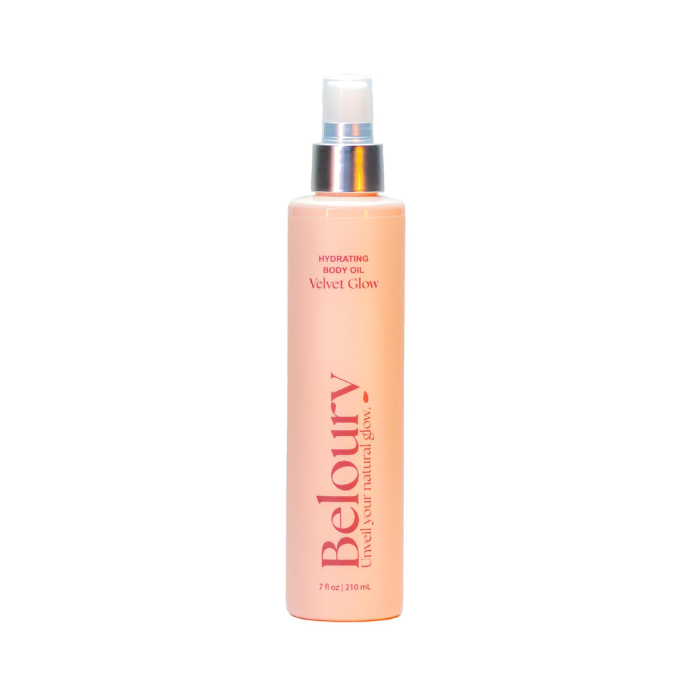 Beloury Velvet Glow Oil bottle for deep hydration without greasiness