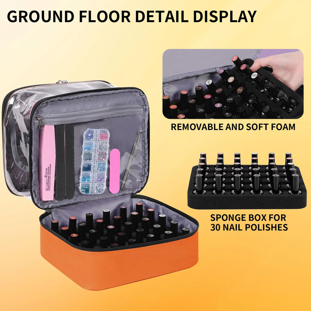 Beloving orange design adds energy to your manicure setup.