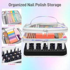Beloving organizer dual-layer design keeps polishes and tools neatly separated during use.