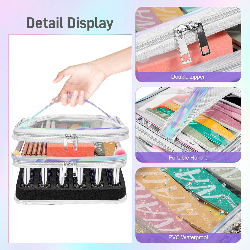 Beloving foam insert is removable to convert into a makeup travel case.