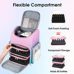 Beloving Nail Polish Organizer includes two removable cases for organized bottle storage.