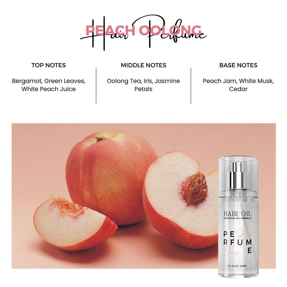 Benatu Peach Oolong oil application on hair ends for nourishment