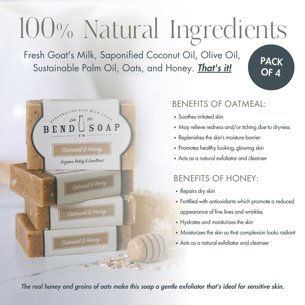 Close-up of Bend Soap Company natural ingredients in goat milk soap.
