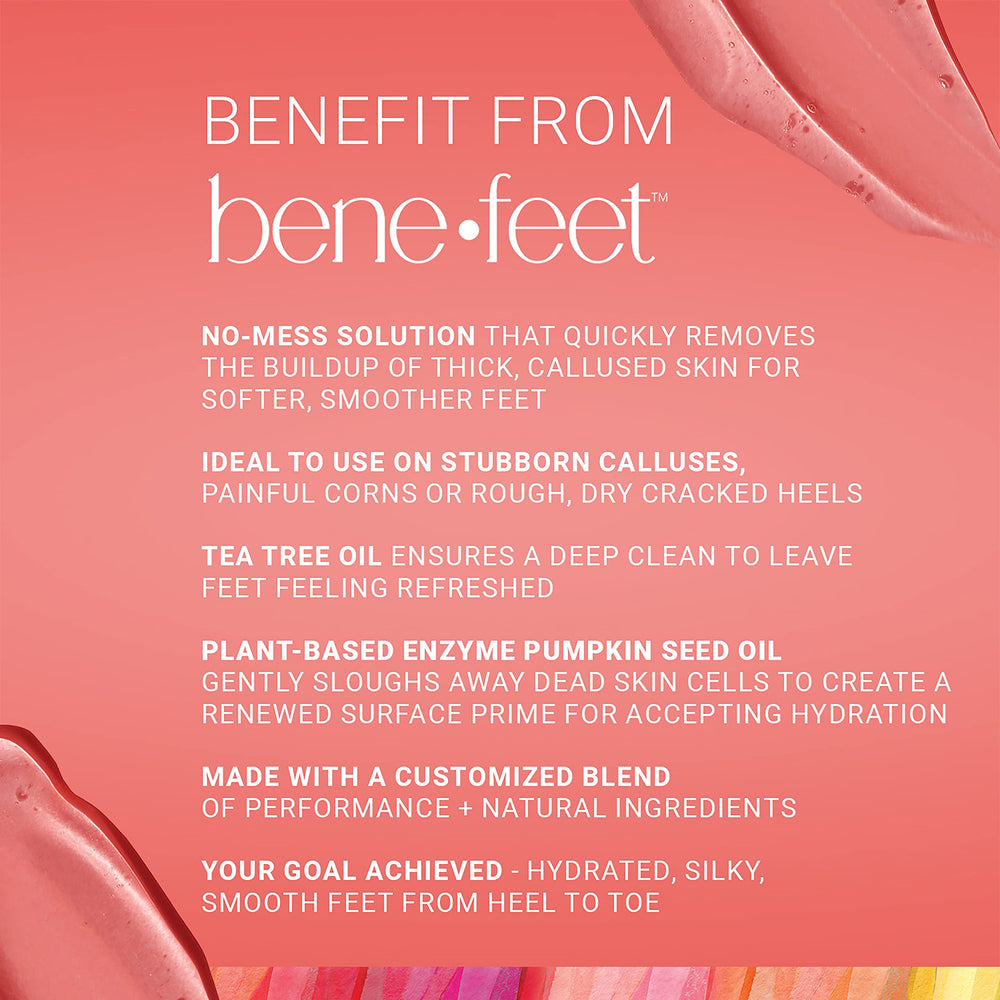 Benefeet Best Foot Forward Peeling Spray close-up shows shea butter and nourishing oils.
