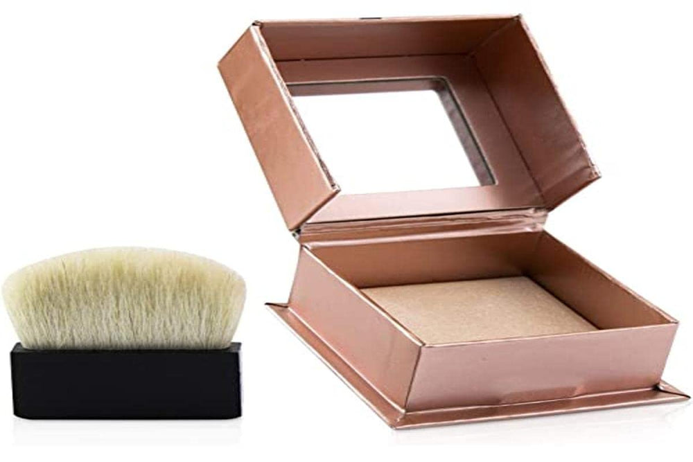 Benefit Dandelion Twinkle highlighter powder yields a soft, radiant glow for cheekbones.