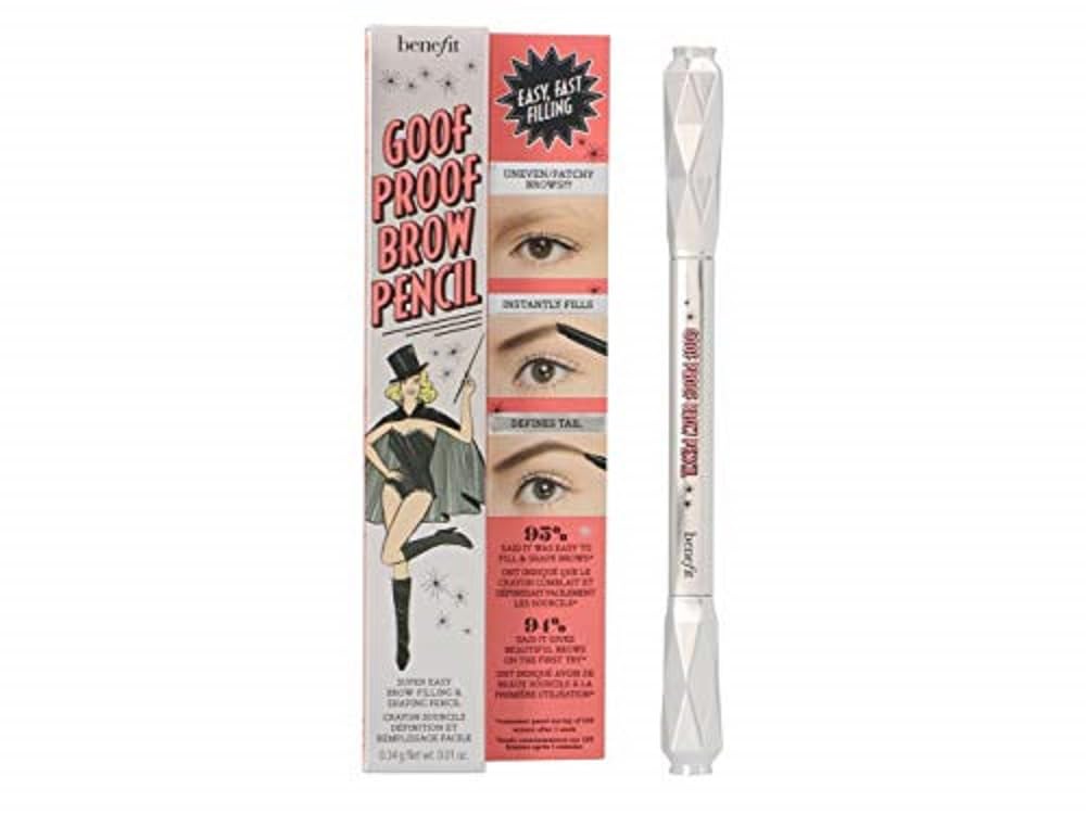 Benefit Goof Proof Brow Pencil 04 medium brown shade swatch on brow
