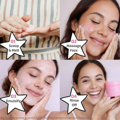 From balm to silky milk, rinse clean without drying.
