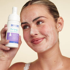 Calendula and aloe imagery representing soothing botanicals for Benzac cleanser