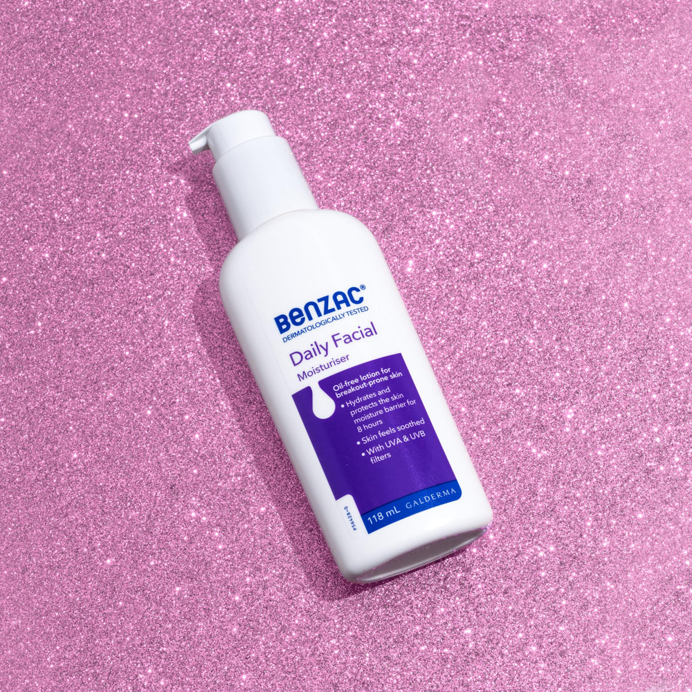 Benzac Daily Moisturiser with SPF UVA/UVB protection visible packaging
