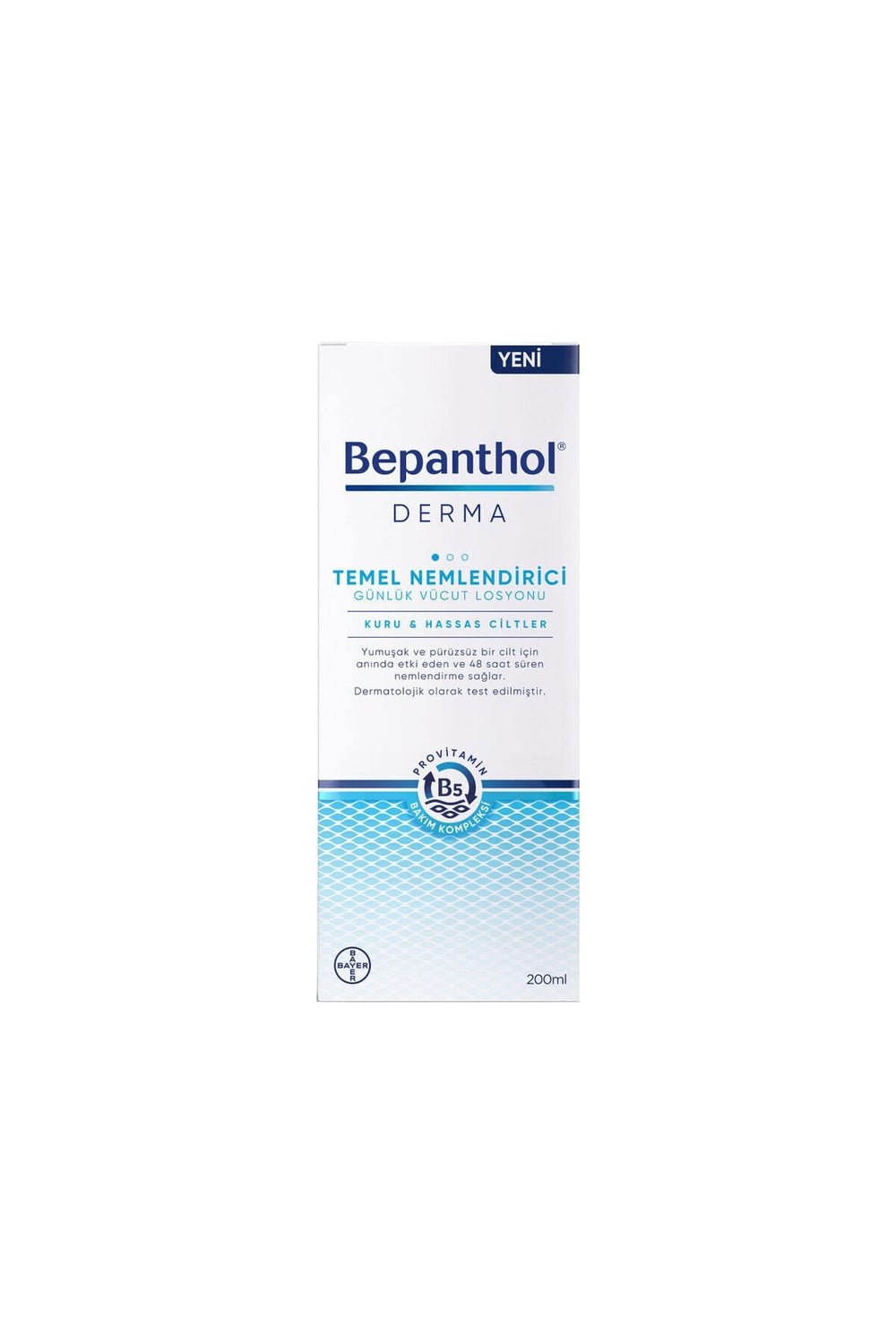 Bepanthol Derma Essential Moisturizer bottle offers deep hydration for dry, sensitive skin