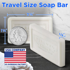 Individually wrapped BERGMAN KELLY soap bars ensure hygiene in guest bathrooms