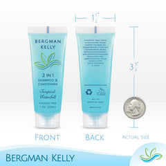 BERGMAN KELLY leak-proof foil-sealed soap bottles protect hygiene between stays.