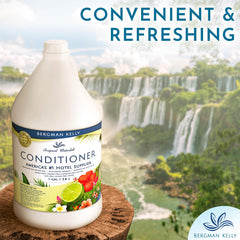 Durable bulk packaging emphasizes sustainability and easy refills.
