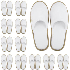 BERGMAN KELLY spa slippers closed-toe white 12-pack for hotel comfort and guest rooms.