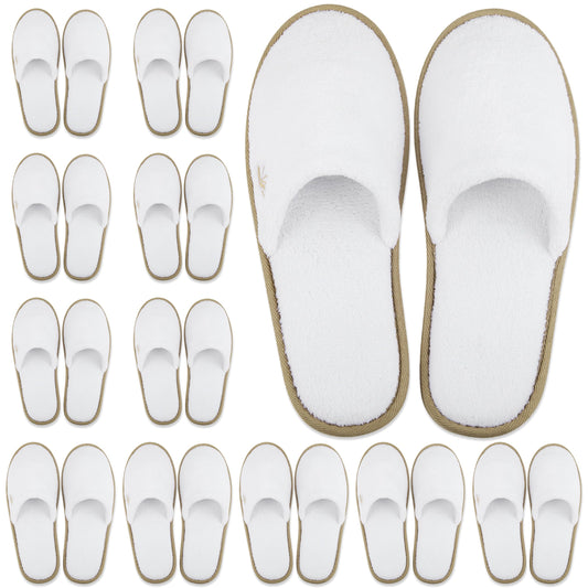 BERGMAN KELLY white closed-toe spa slippers for hotels and guest rooms