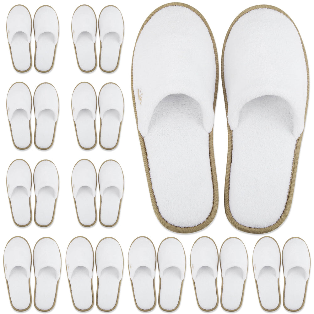 BERGMAN KELLY spa slippers white closed toe for guest comfort and hotel hygiene