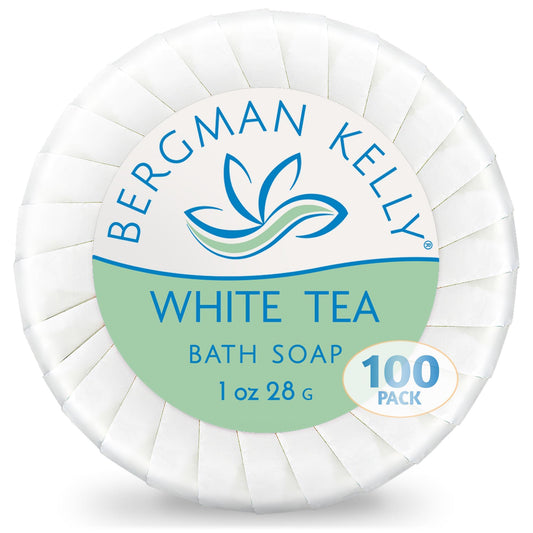 BERGMAN KELLY white tea soap bars in a 1 oz pack for guest rooms