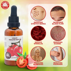 Best Nature's Cosmetics tomato seed oil texture shows light yellow oil.