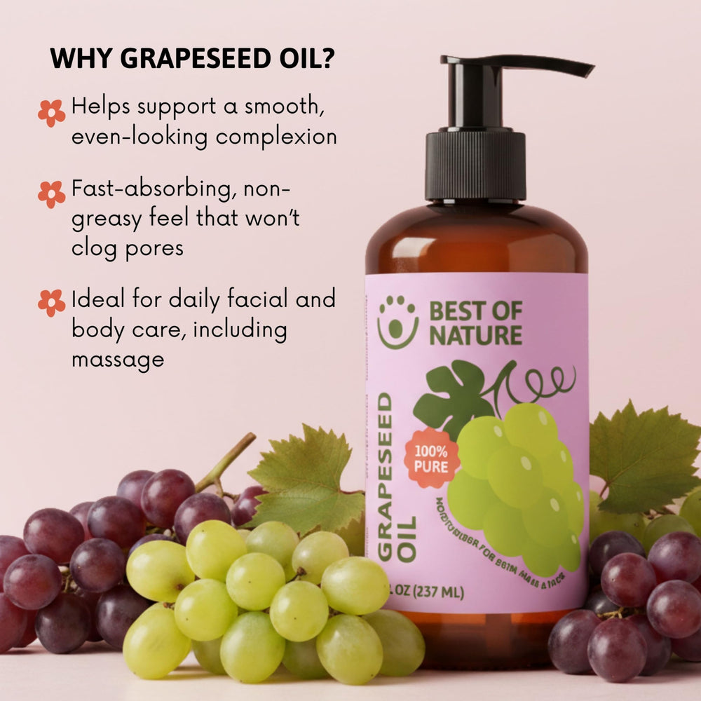 Best of Nature grapeseed oil USA-made small-batch quality.