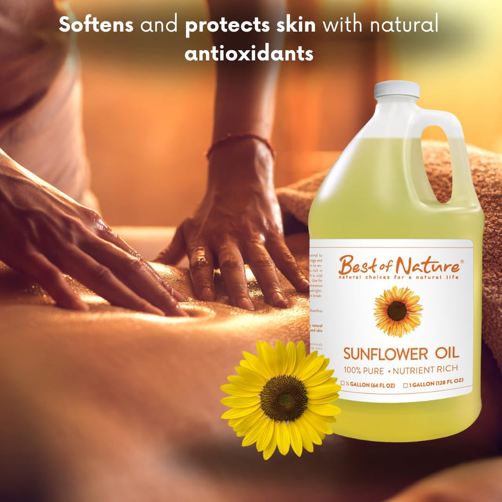 Best of Nature Sunflower Oil used on hair for added shine and strength