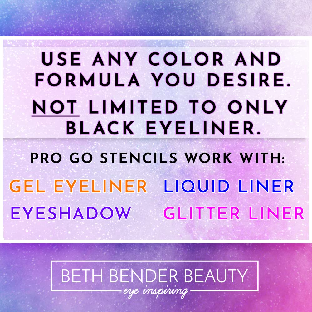Beth Bender Beauty Pro Go Eyeliner Stencil reuse-ready for multiple looks.