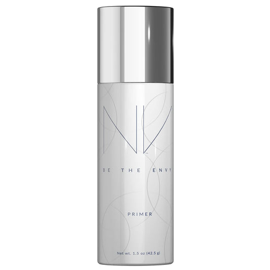 Be The Envy NV Perfecting Mist Primer bottle for a lightweight, smooth base.