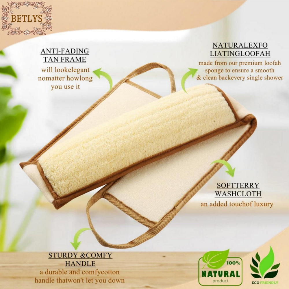 BETLYS natural loofah sponge exfoliates body skin