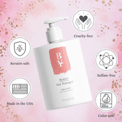 Better Not Younger color-safe routine setup supports volume and shine.
