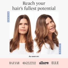 Better Not Younger fine-hair volume test before-after scenario.