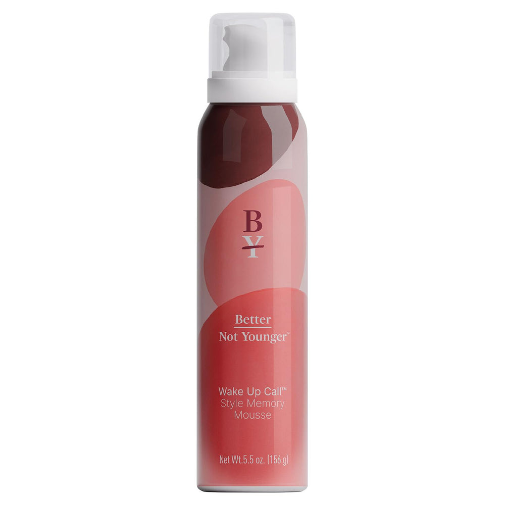 Better Not Younger volumizing mousse bottle ready for lift and shine.
