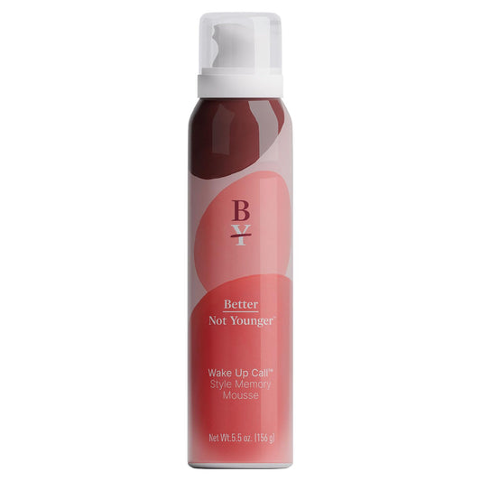 Better Not Younger volumizing mousse bottle ready for lift and shine.