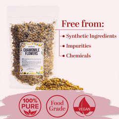 Better Shea Butter chamomile bath petals for soothing baths and aromatic sessions.