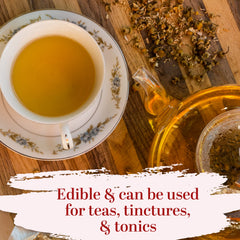 Better Shea Butter chamomile infusion for oils, salves, and tinctures.