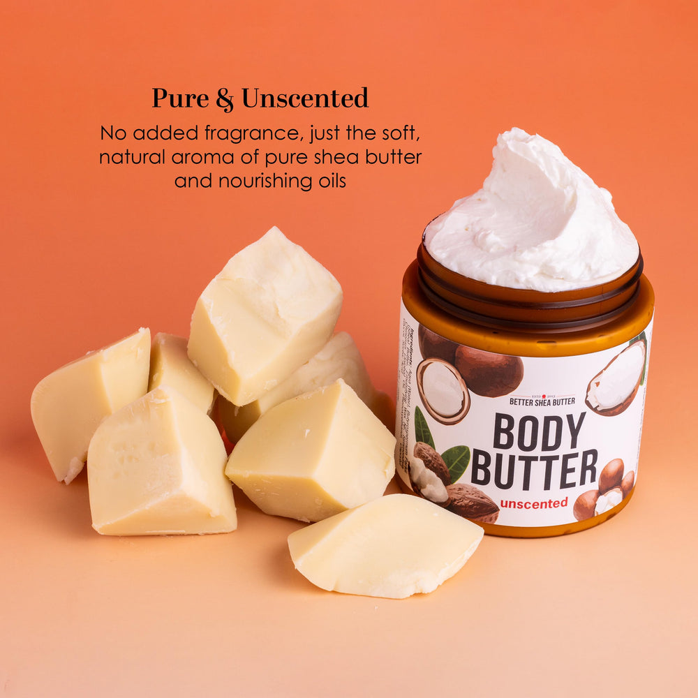 Ingredients highlight: shea butter and jojoba oil in Better Shea Butter product.