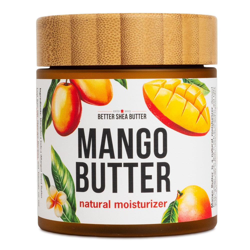 Better Shea Butter mango raw butter jar for deep skin hydration.