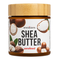 Better Shea Butter raw shea butter jar showing rich texture for facial and body care.