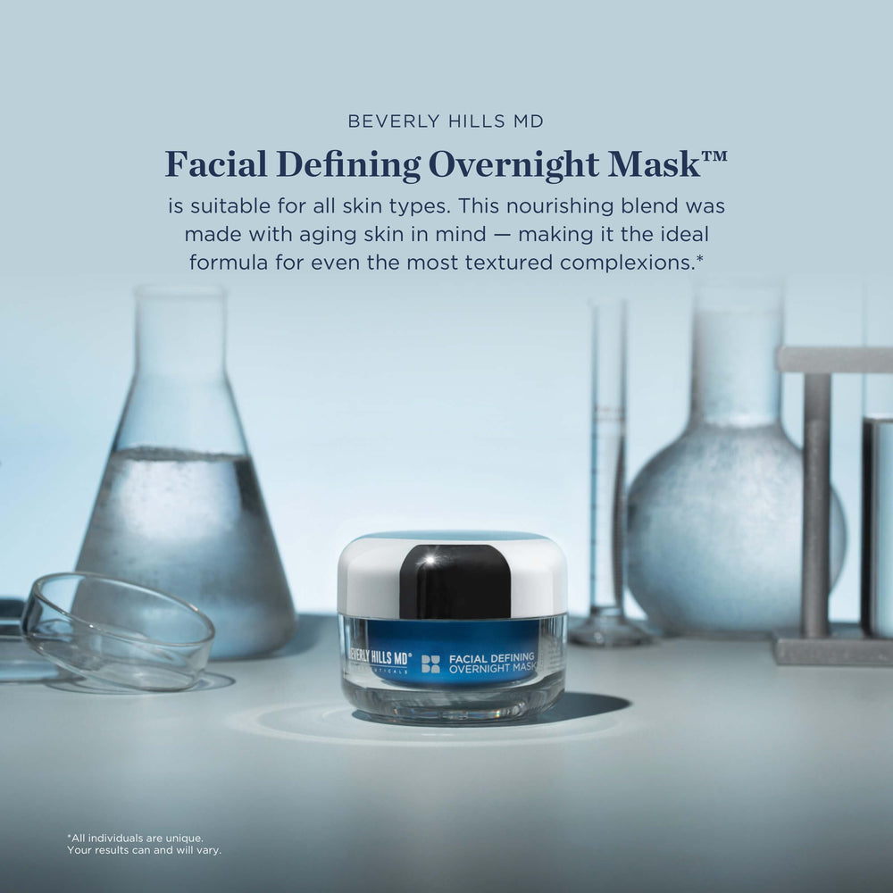 Beverly Hills MD product on vanity signals nightly skincare routine.