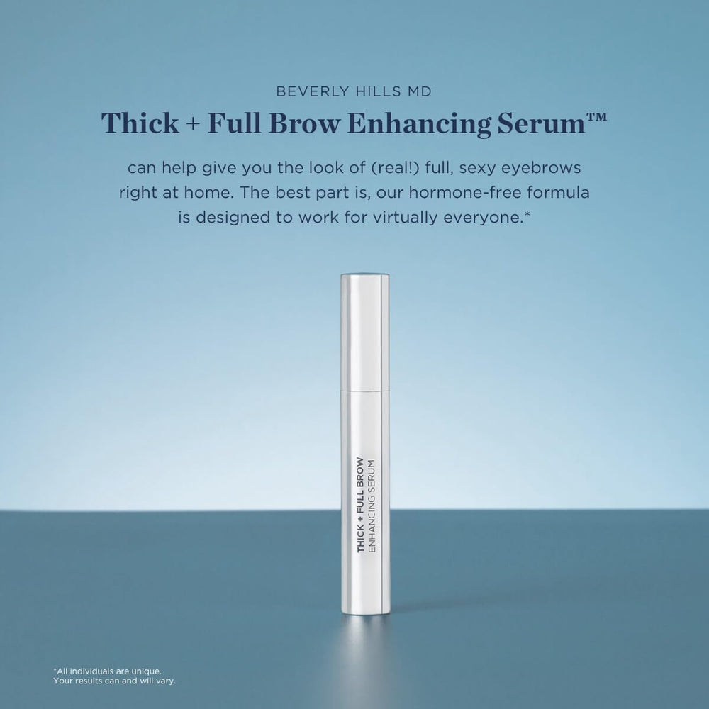 Application brush from Beverly Hills MD Thick + Full Brow Serum applying to sparse brows