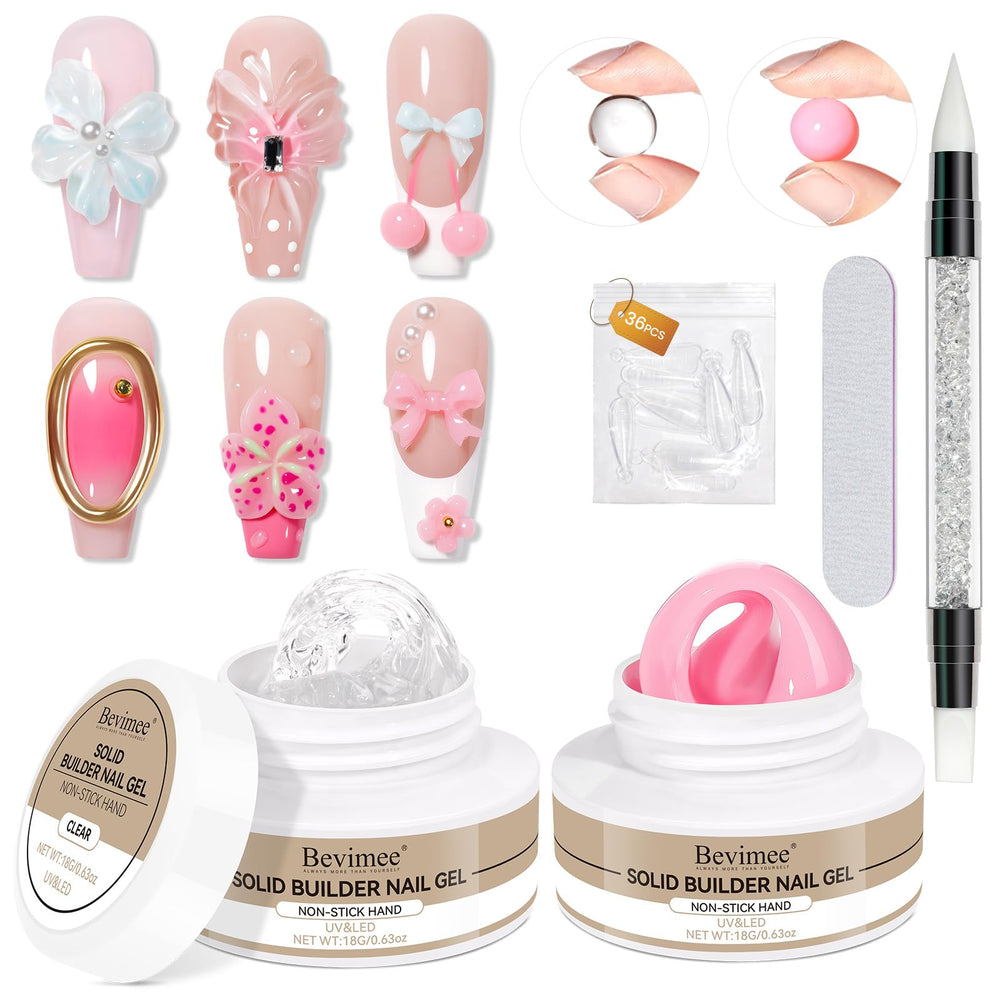 Bevimee 3D Sculpting Gel clear bottle for lasting nail extensions