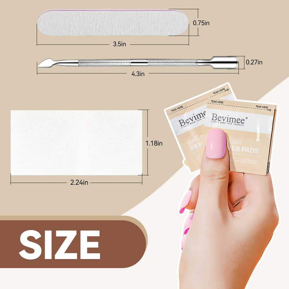 Bevimee acetone remover wipes close-up reveals gel-friendly formula.