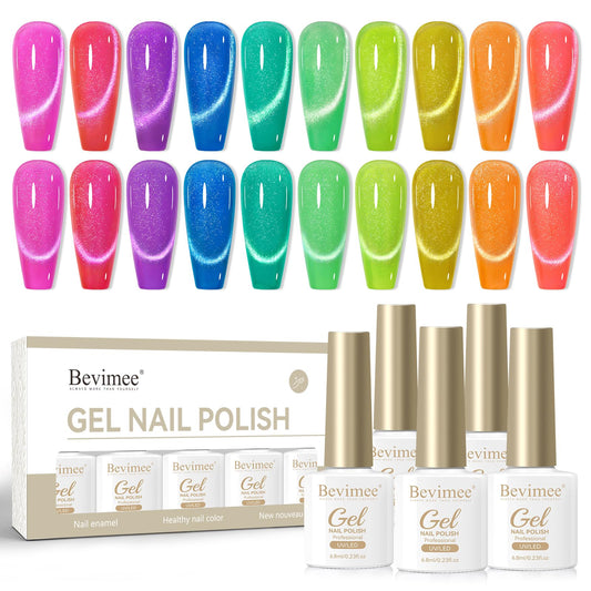 Bevimee cat eye gel polish with magnet stick for dramatic at-home shimmer
