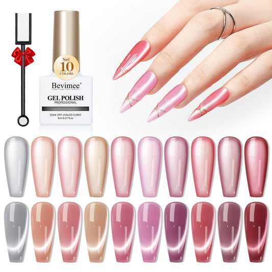 Bevimee cat-eye gel polish Moonlight bottle with magnetic shimmer for dramatic nails.