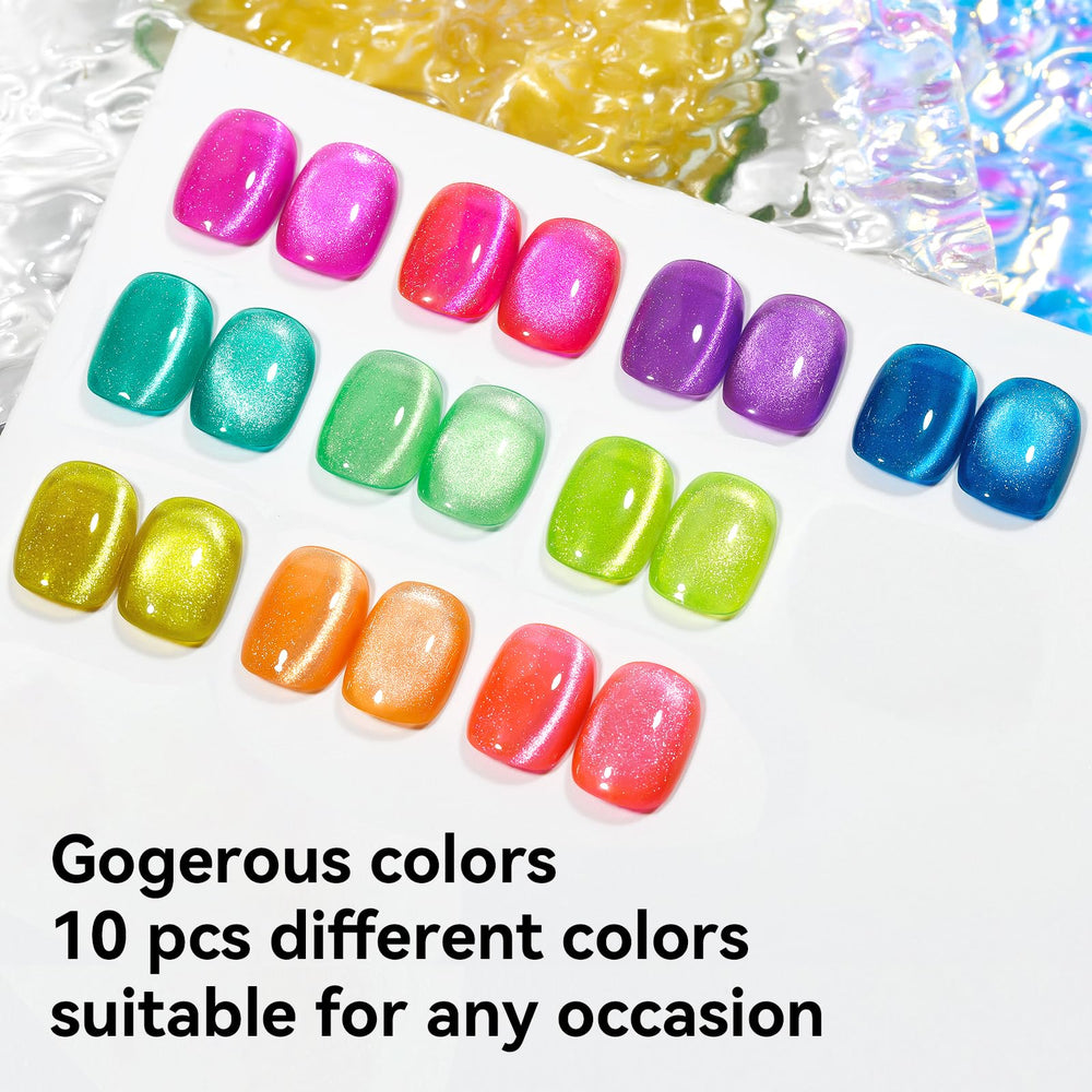 Bevimee glitter cat eye colors show vibrant sparkle for chic nails
