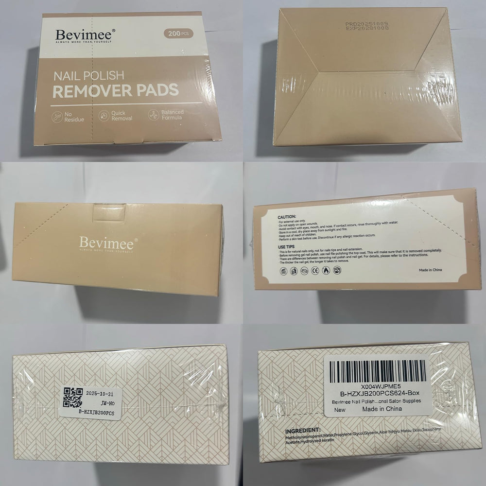 Bevimee wipes shown in use for fast polish removal.