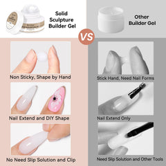 Bevimee solid builder gel white 18g for crisp 3D nail art