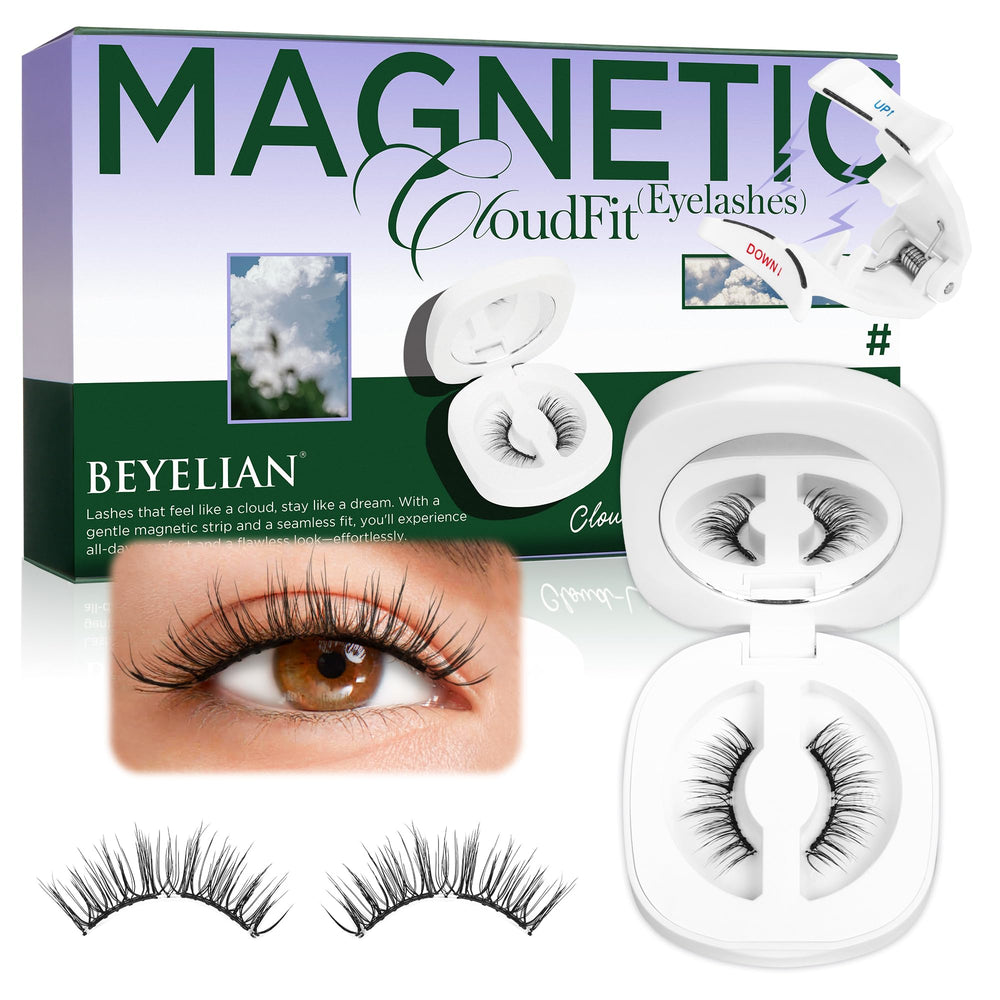BEYELIAN magnetic eyelashes in packaging show glue-free easy application