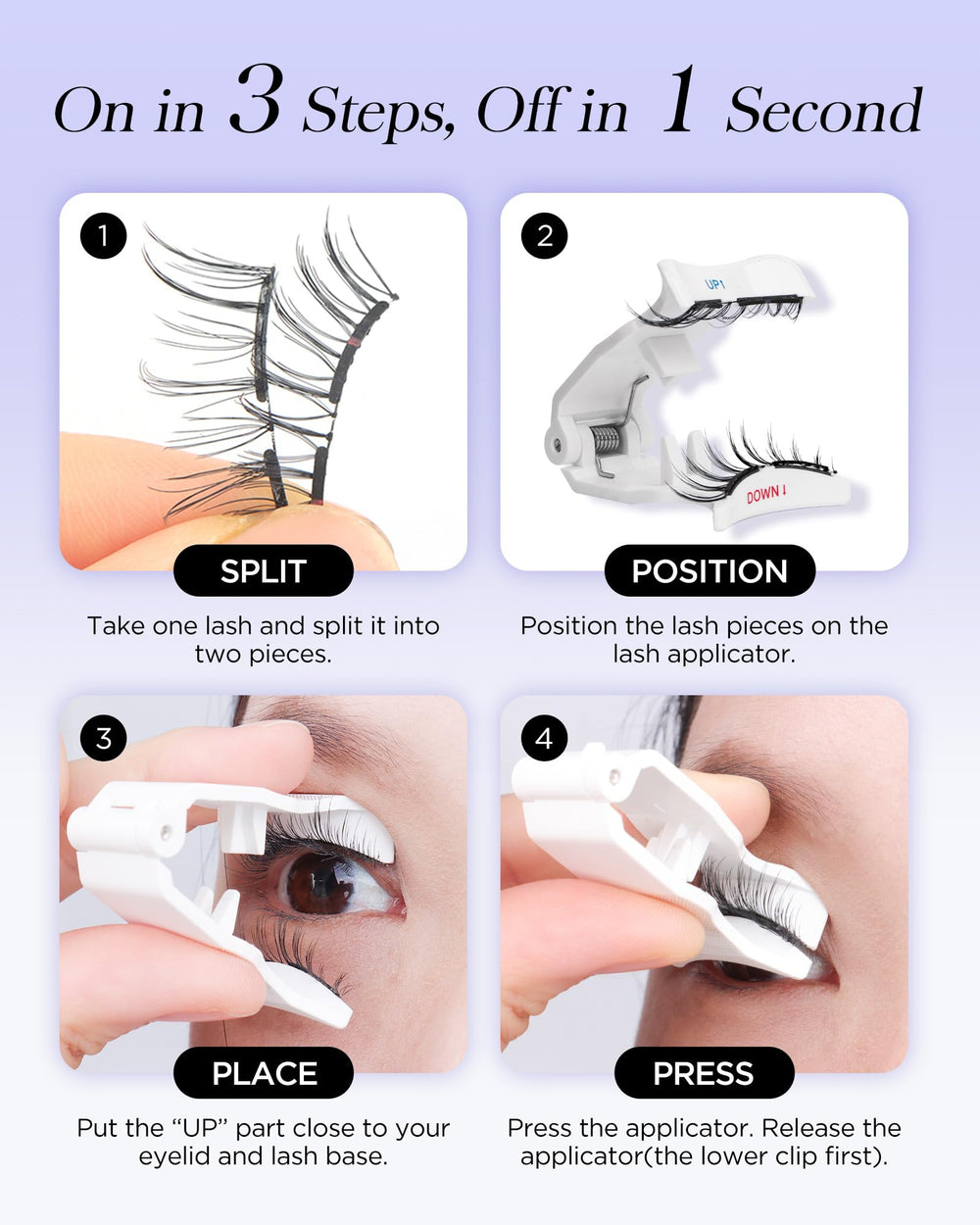 BEYELIAN reusable lashes with gentle removal and care tips