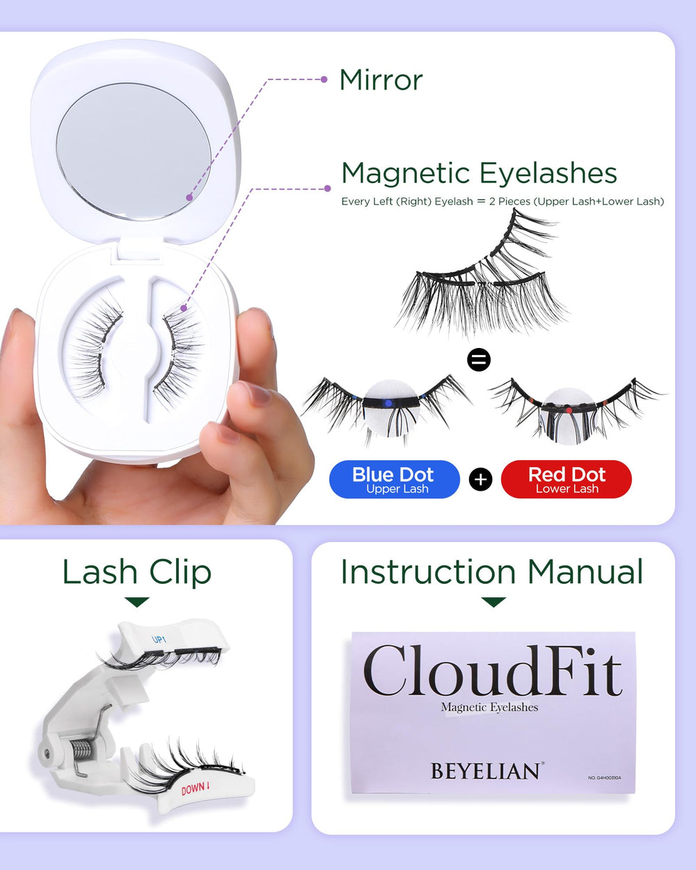 BEYELIAN applicator kit with magnetic lashes ready for easy application