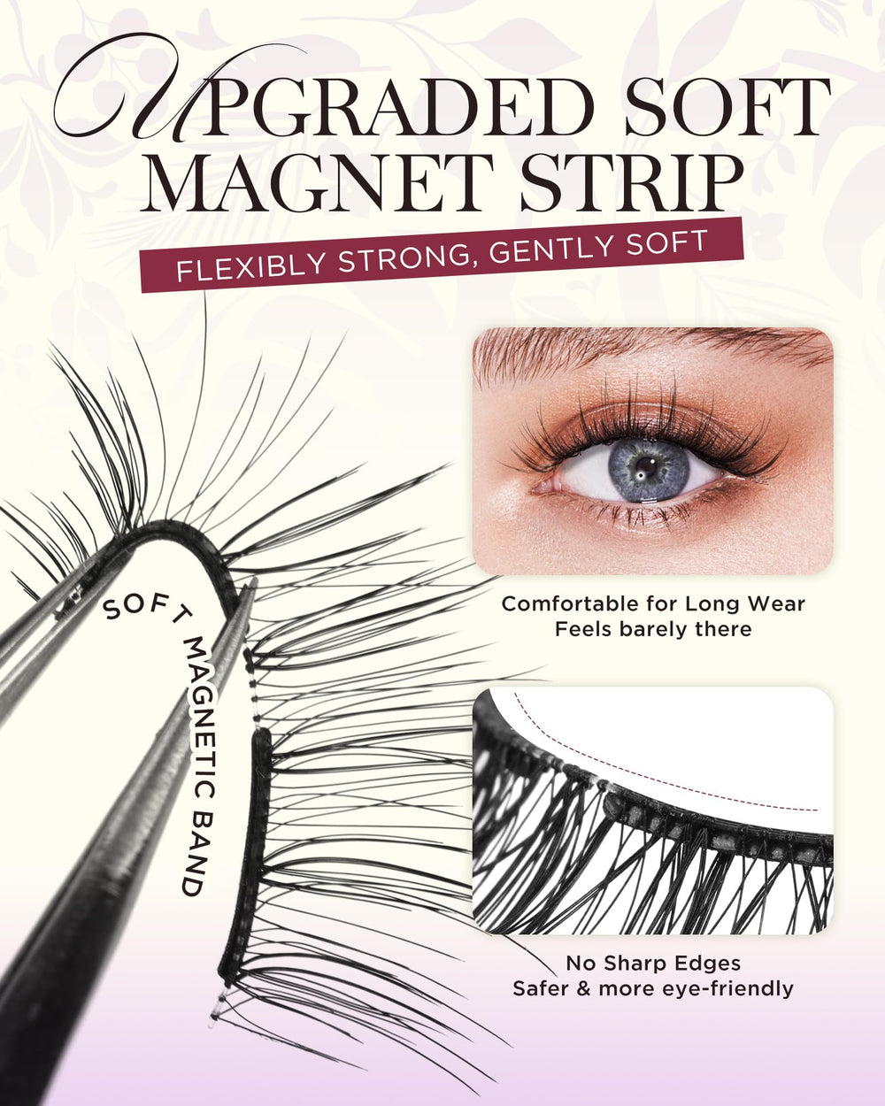 BEYELIAN natural-look magnetic lashes on eye deliver a seamless, lightweight feel.